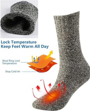 Alster Herz Thermosocken 3 oder 5 Paar Warme Thermosocken, Socken mit Frottee, A0328 (3-Paar)