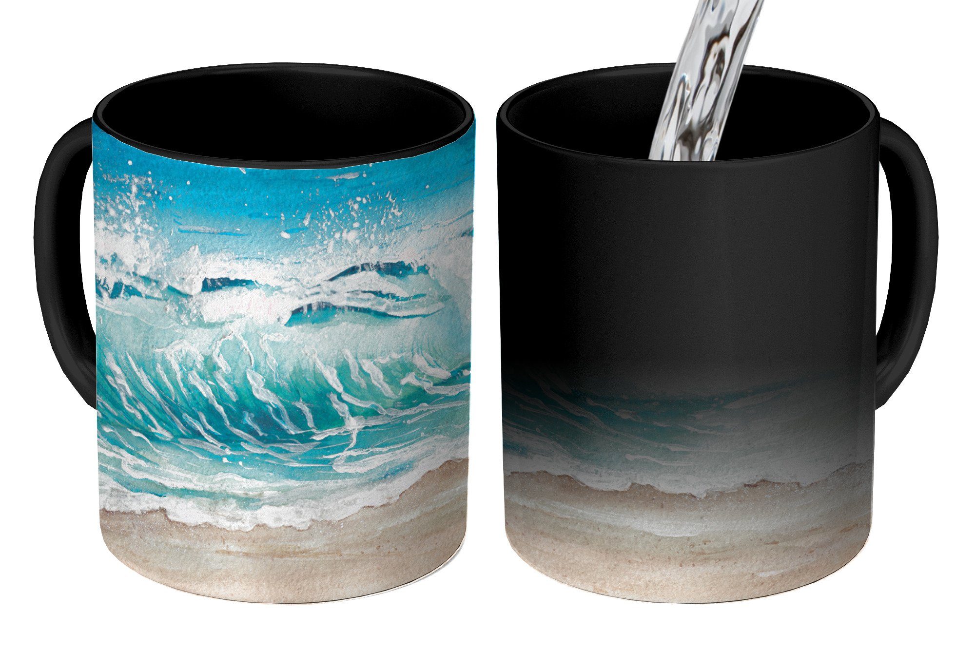 - Keramik, Golf Zaubertasse, - Meer, Geschenk Strand Kaffeetassen, Teetasse, Farbwechsel, MuchoWow Tasse
