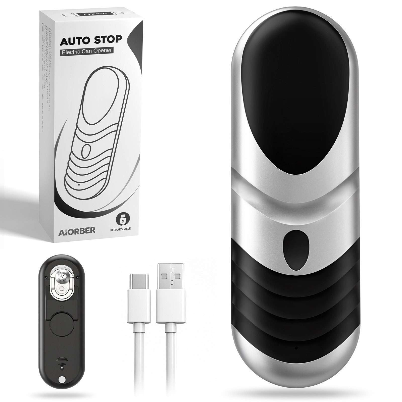 BBWL Elektrischer Dosenöffner freihändig, USB-C wiederaufladbar, für runde/ovale/eckige Dosen, sicher & hygienisch, automatische Abschaltung
