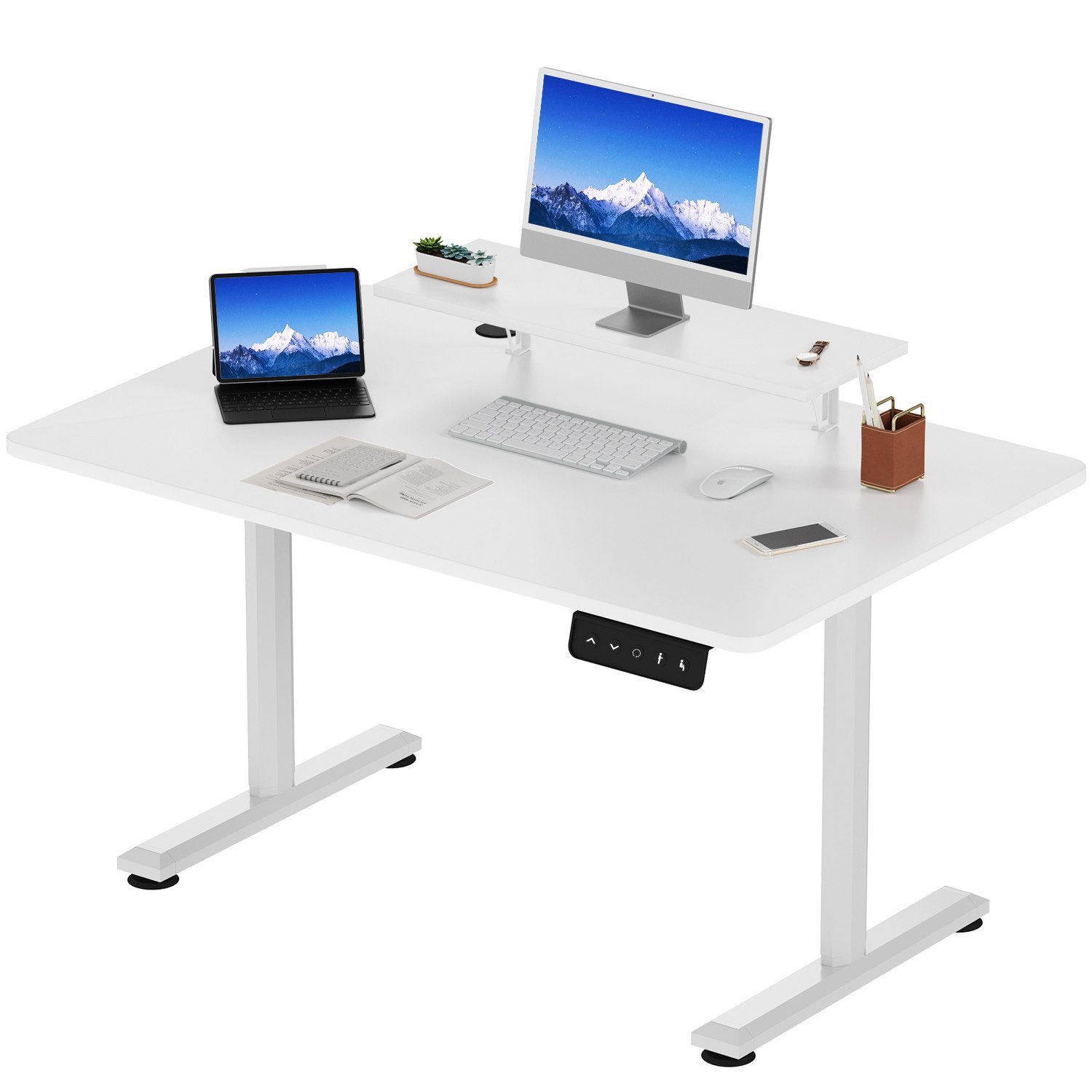 HOMALL Schreibtisch Höhenverstellbarer Schreibtisch mit Monitorständer günstig online kaufen