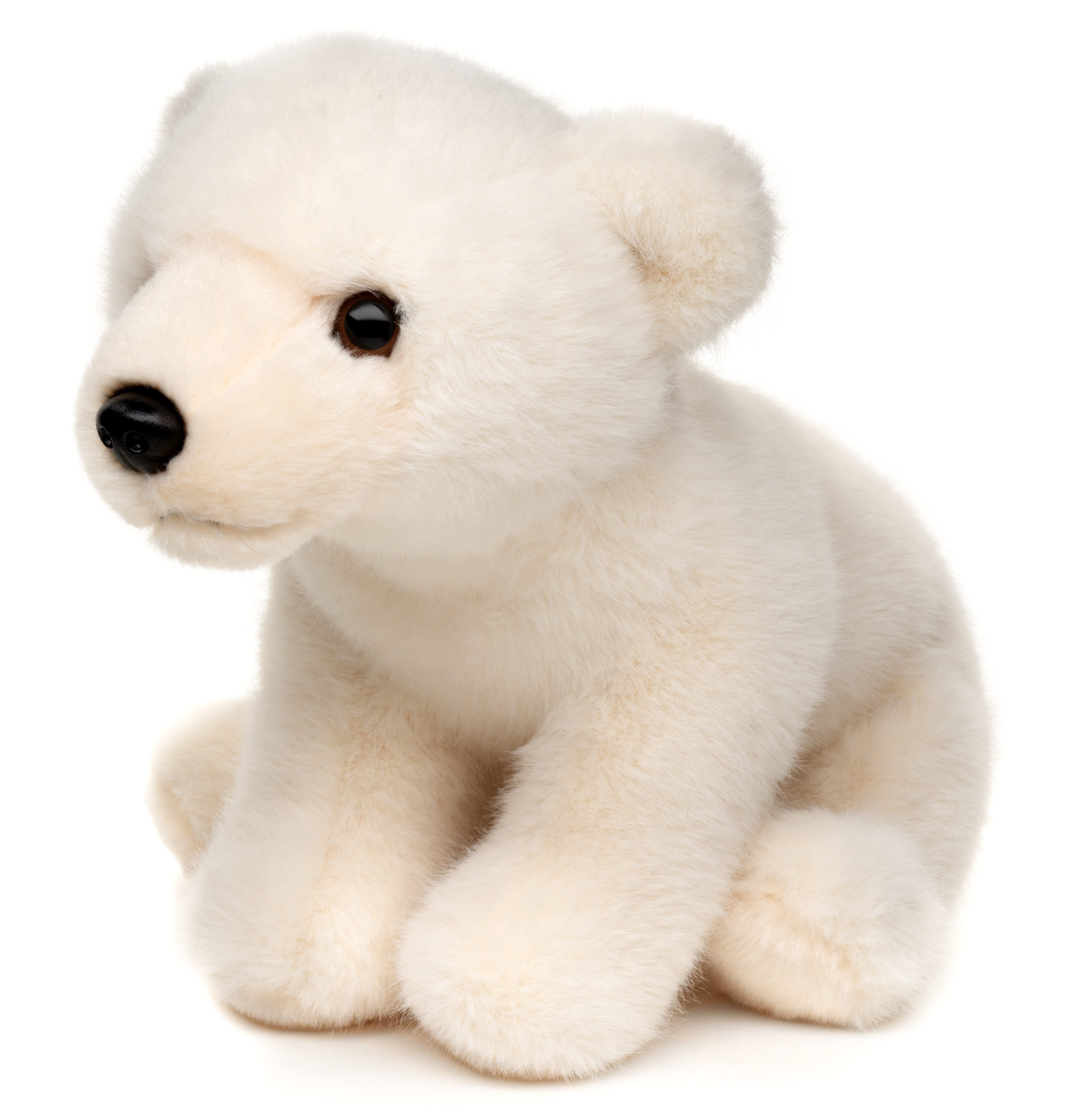 Uni-Toys Kuscheltier Eisbär Junges, sitzend - 19 cm (Höhe) - Plüschtier, zu 100 % recyceltes Füllmaterial
