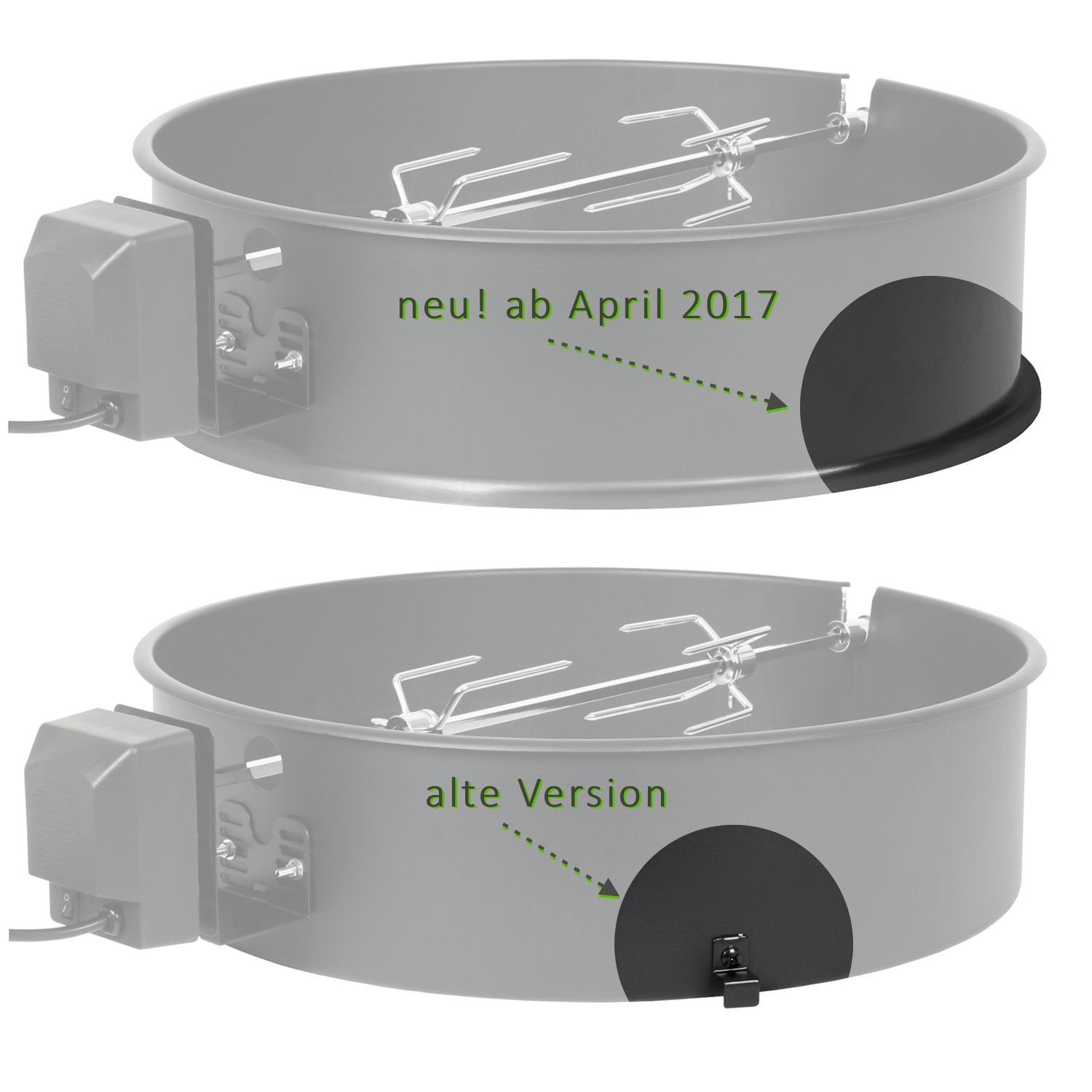 BBQ-Toro Grillspieß Grillspieß-Set für Ø 57 cm Kugelgrill, Spieß, inkl. Motor