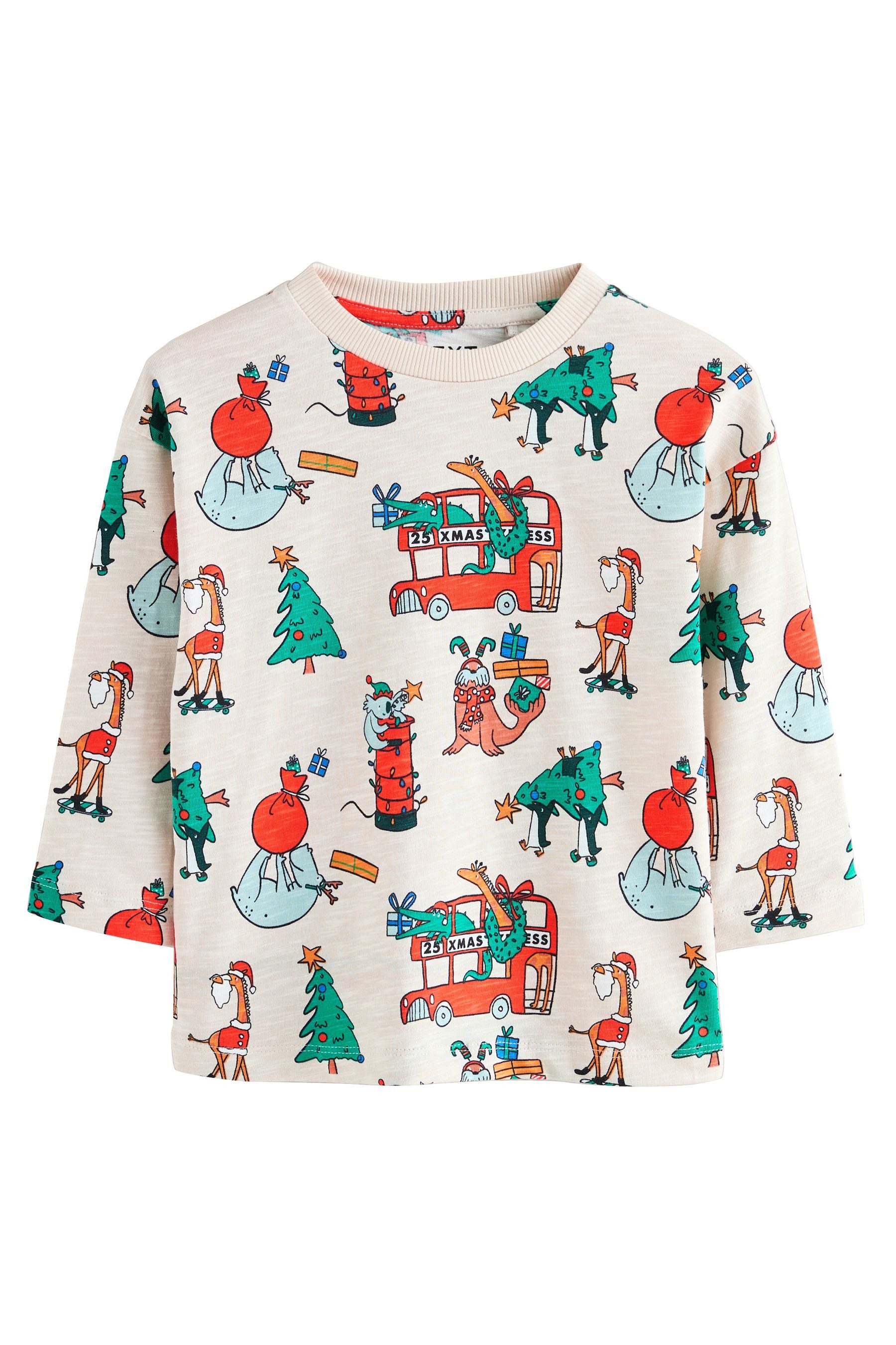 Next Langarmshirt Weihnachtliches, langärmeliges T-Shirt (1-tlg) günstig online kaufen