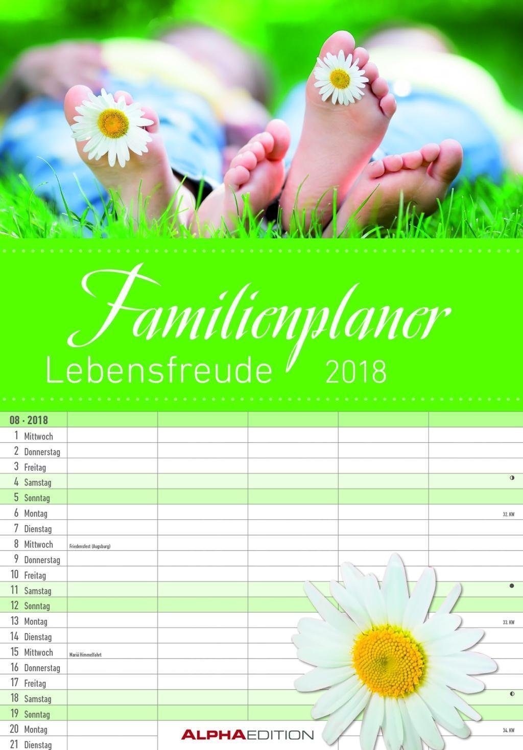 Alpha Edition Familienkalender Familienplaner Lebensfreude 2018