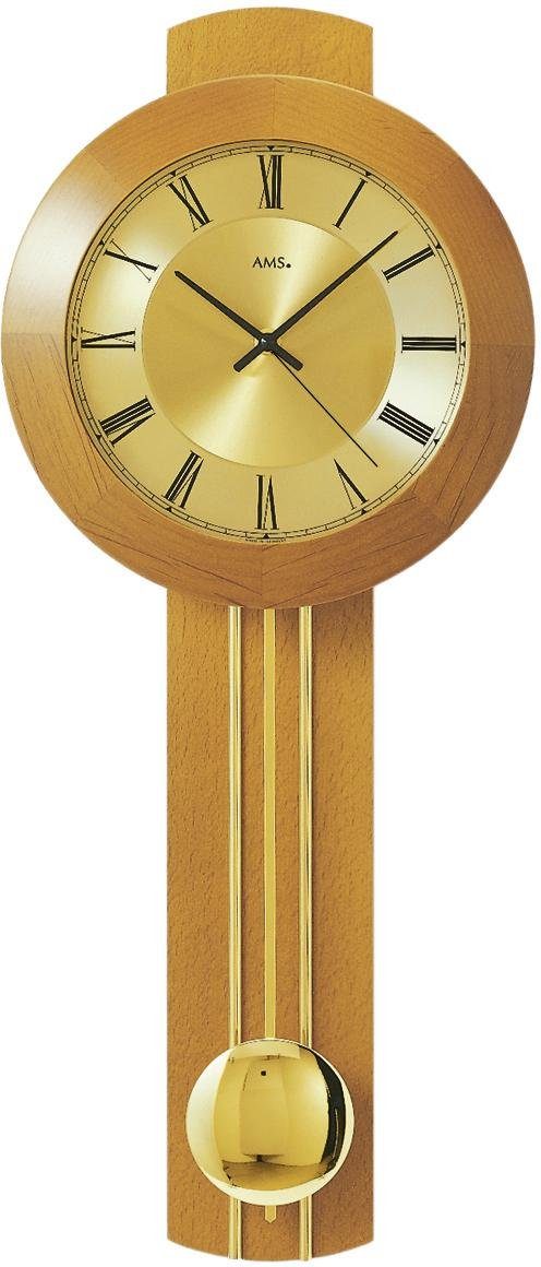 AMS Funk-Pendelwanduhr F5132/9 (Quarzuhr,Holz-/Glasgehäuse,Buche Kirsche,Es günstig online kaufen