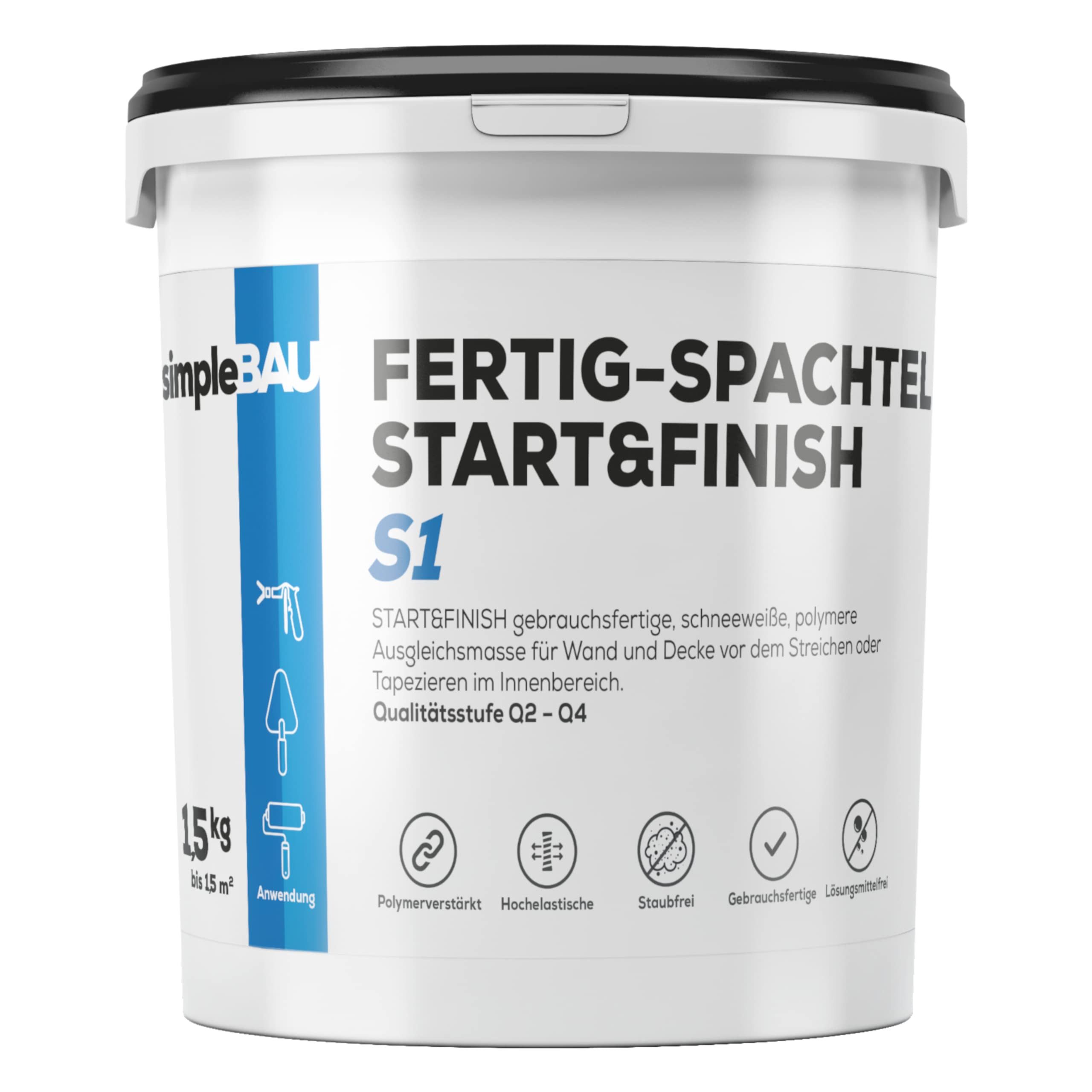 simpleBAU Spachtelmasse Spachtelmasse Weiß Innen 1.5 kg – Fertigspachtel fü günstig online kaufen