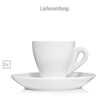 SÄNGER Kaffeeservice New Port Espressotassen Set, Weiß (12-tlg), Porzellan, 80 ml