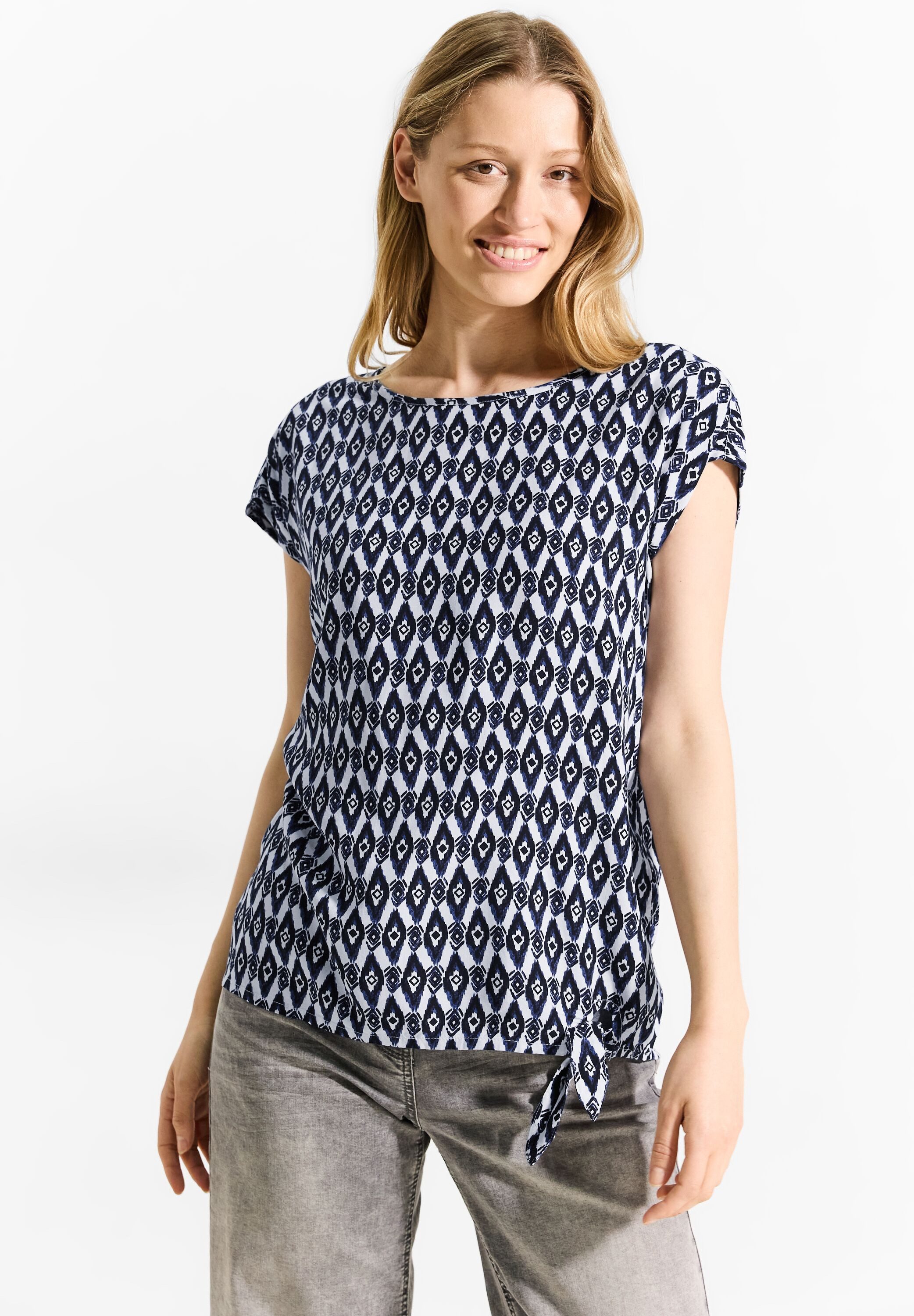 CECIL Kurzarmbluse - Bluse - Blusenshirt - gemusterte Bluse günstig online kaufen