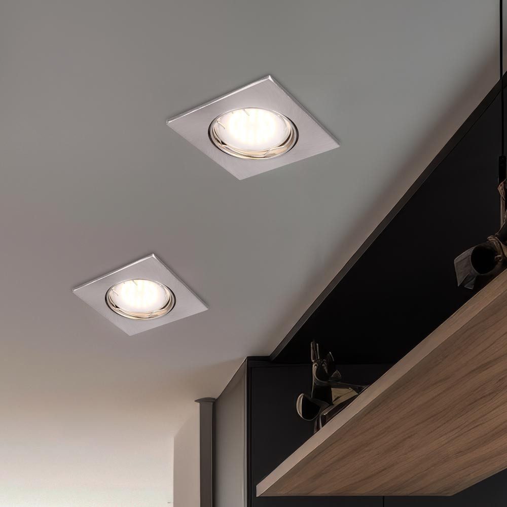 GLOBO LIGHTING LED Einbaustrahler, Leuchtmittel inklusive, Warmweiß, Einbaustrahler Deckenlampe Einbauspot LED Flurleuchte beweglich 3x