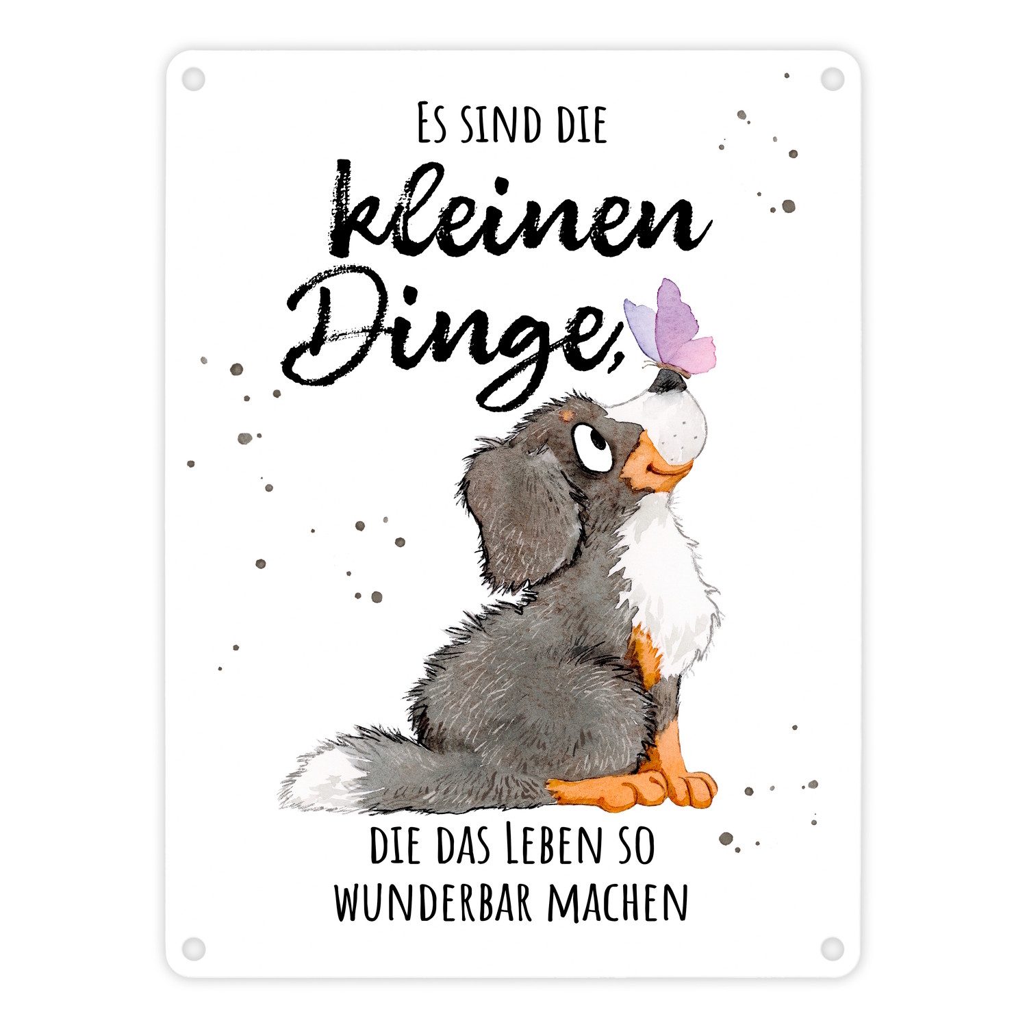 Metallschild Hund Metallschild in 15x20 cm mit Spruch Die kleinen Dinge machen das