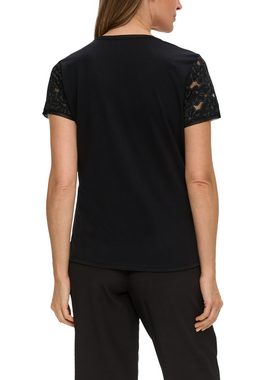 s.Oliver BLACK LABEL Kurzarmshirt T-Shirt aus Strickjersey mit floralem Muster