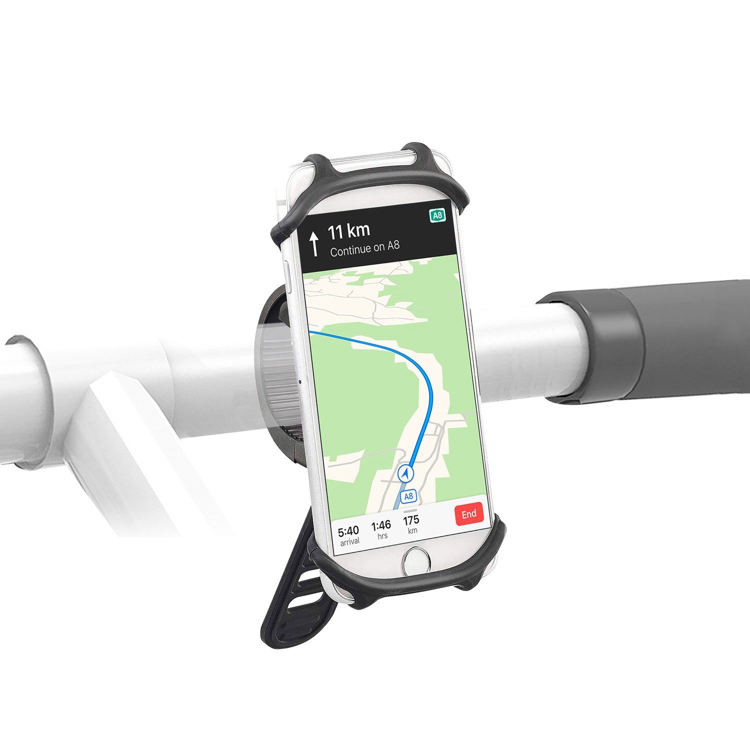 freenet TV Universal Handy-Halterung Fahrrad-Halter Handy-Halterung, (Fahrrad-Lenker Halter Universell auch für eBike Steuerungszugriff)