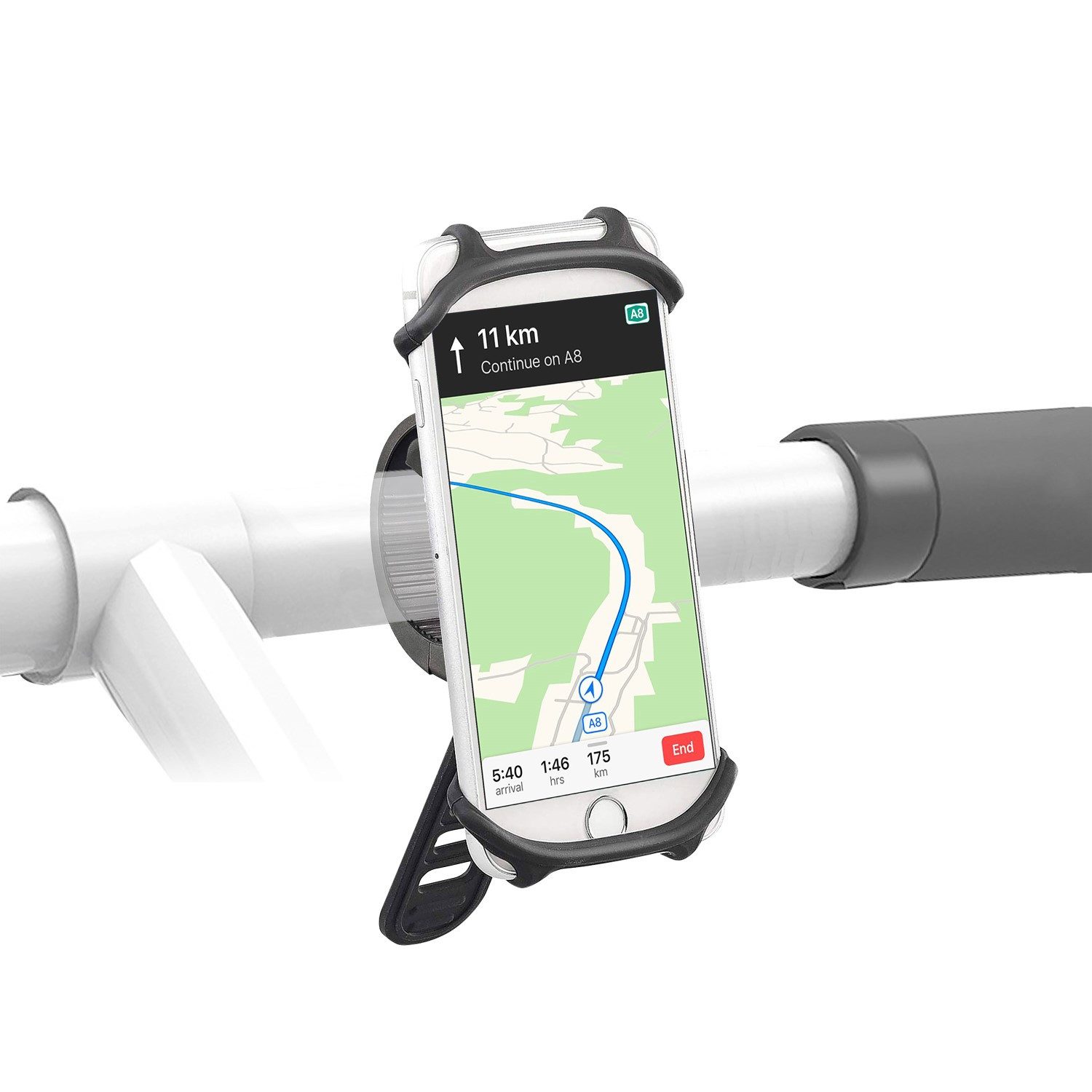 freenet TV Handy-Halterung Universal Handy-Halterung Fahrrad-Halter, (Fahrrad-Lenker Halter Universell auch für eBike Steuerungszugriff)