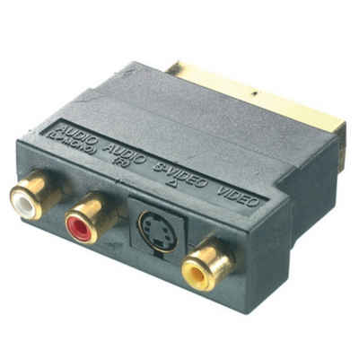 Vivanco Scart-Adapter auf SVHS 3x Cinch vergoldet Video-Adapter Scart,Cinch, Scart-Umstecker zu S-Video VHS Mini-Din + 3x Cinch-Stecker Audio/Video