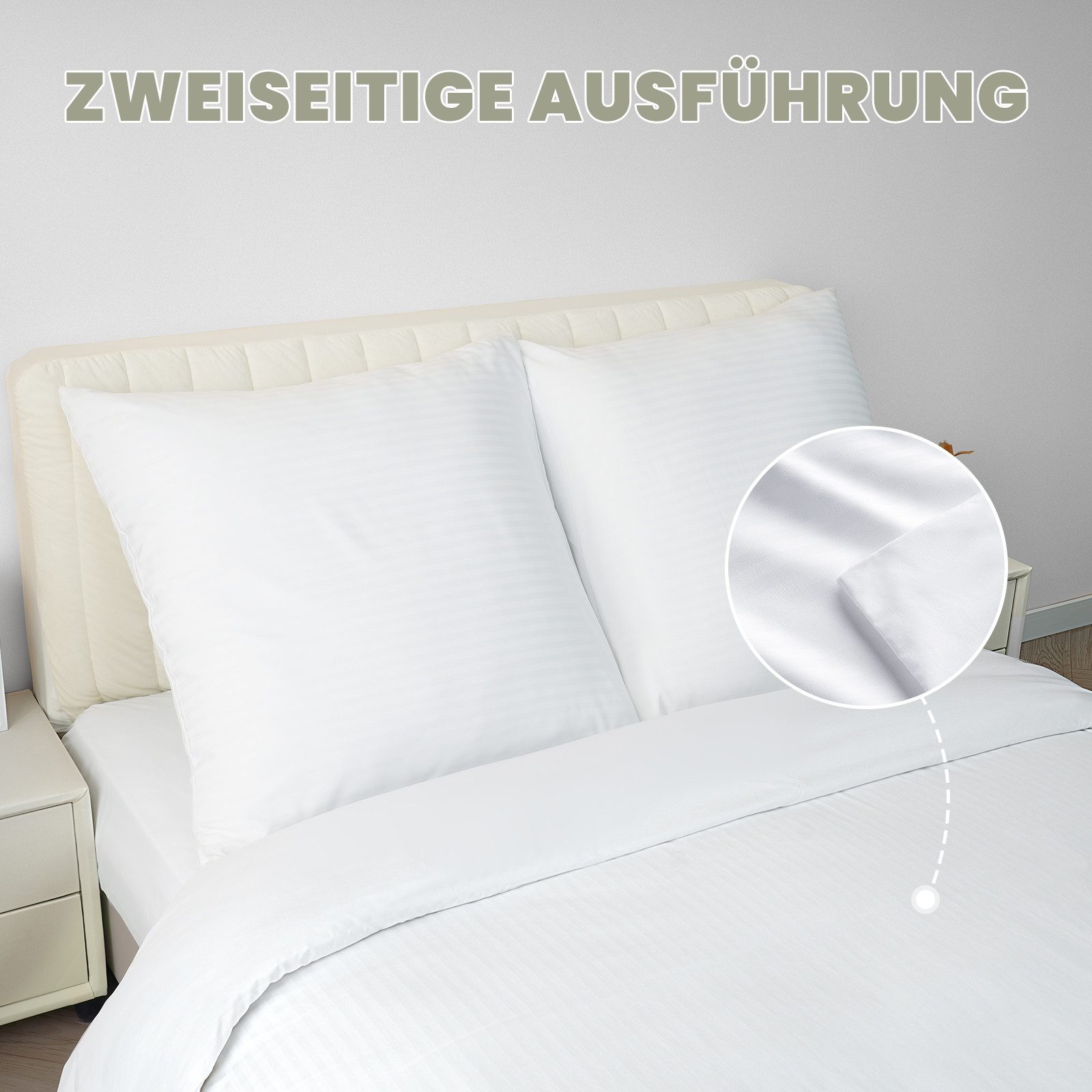 Good Nite Bettwäsche Gestrecktes Mikrofaser-Bettwäsche-Set mit Reißverschlu günstig online kaufen