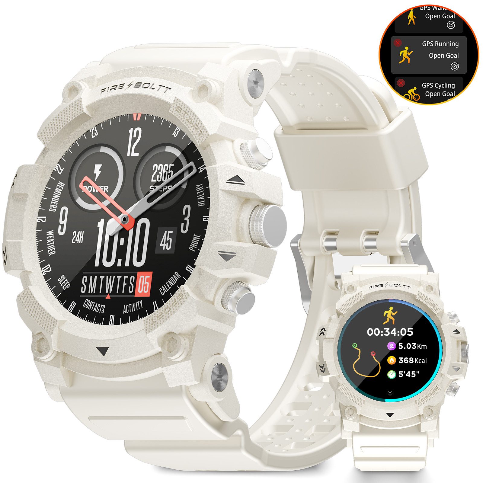 GPS Smartwatch Herren mit Telefonfunktion, 123+ Sportmodi Wasserdicht Smartwatch