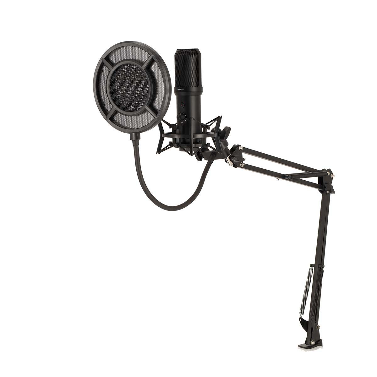 Nedis Mikrofon GSMIC410BK (1-tlg), USB Type-A, Touch Mute, Popfilter für flexible Nutzung und Streaming.