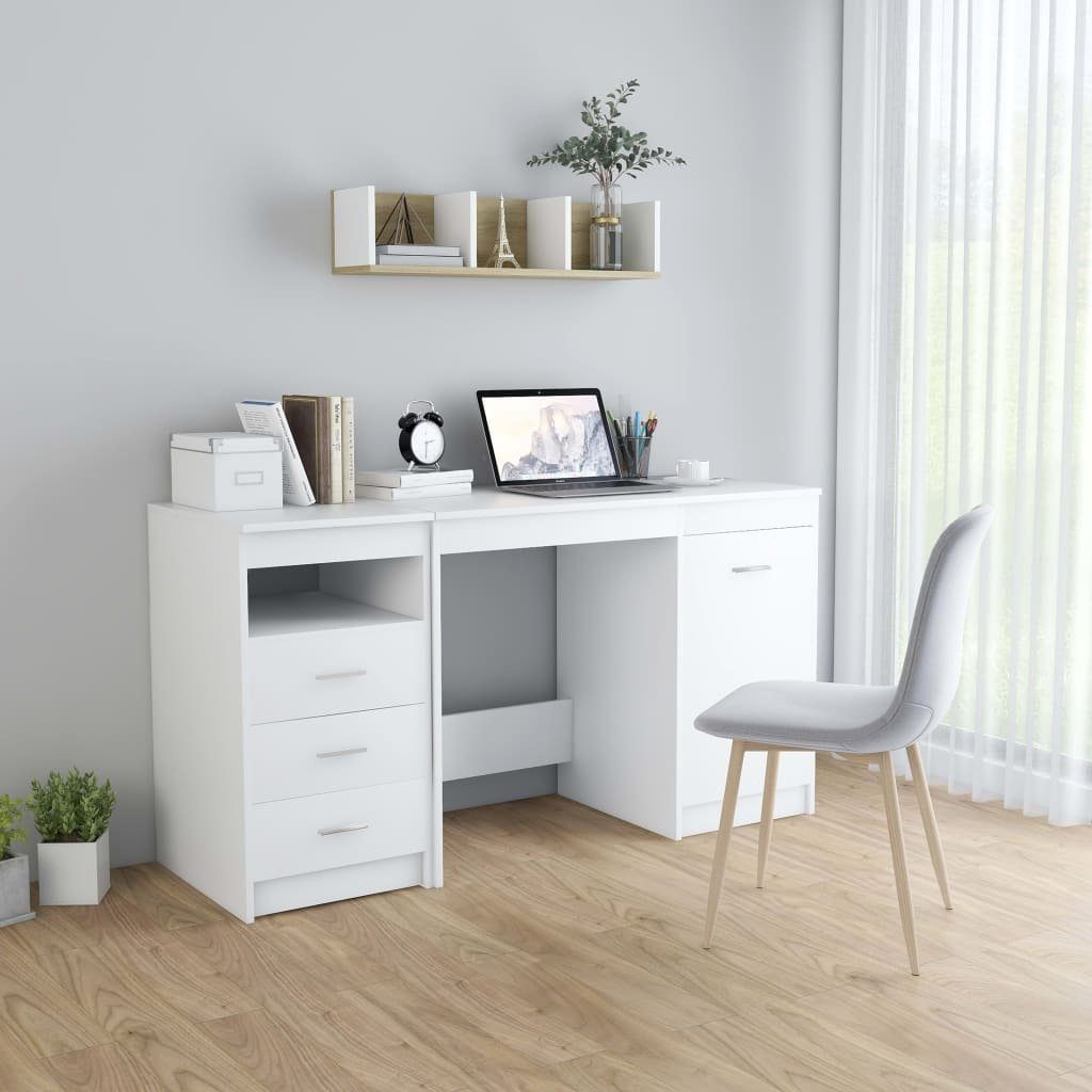 vidaXL Schreibtisch Schreibtisch Weiß 140x50x76 cm Holzwerkstoff Weiß | Weiß