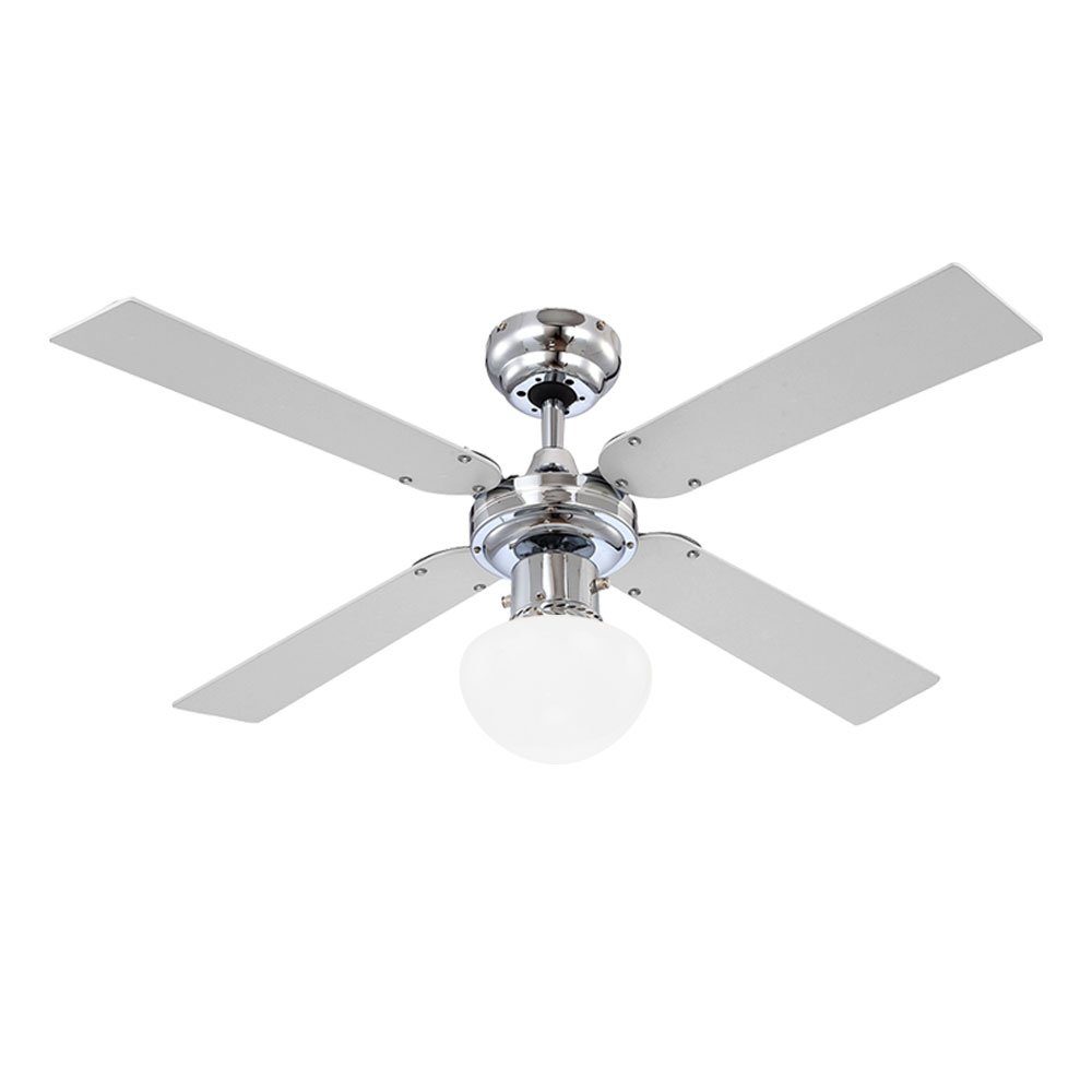 GLOBO LIGHTING Deckenventilator, Deckenventilator mit Zugschalter 3 Stufen Vor-Rücklauf wendbare Flügel