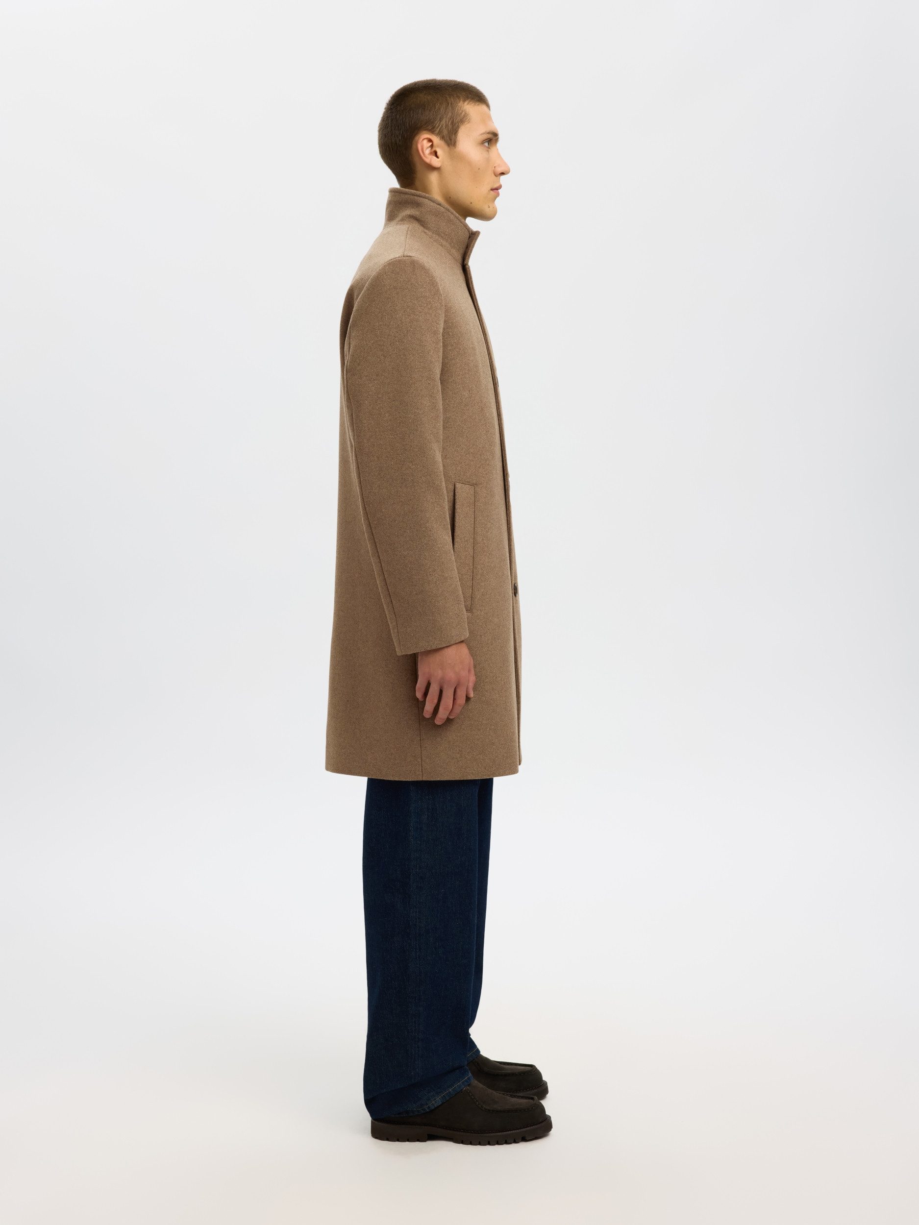 SELECTED HOMME Kurzmantel SLHRAINAR WOOL BLEND COAT NOOS