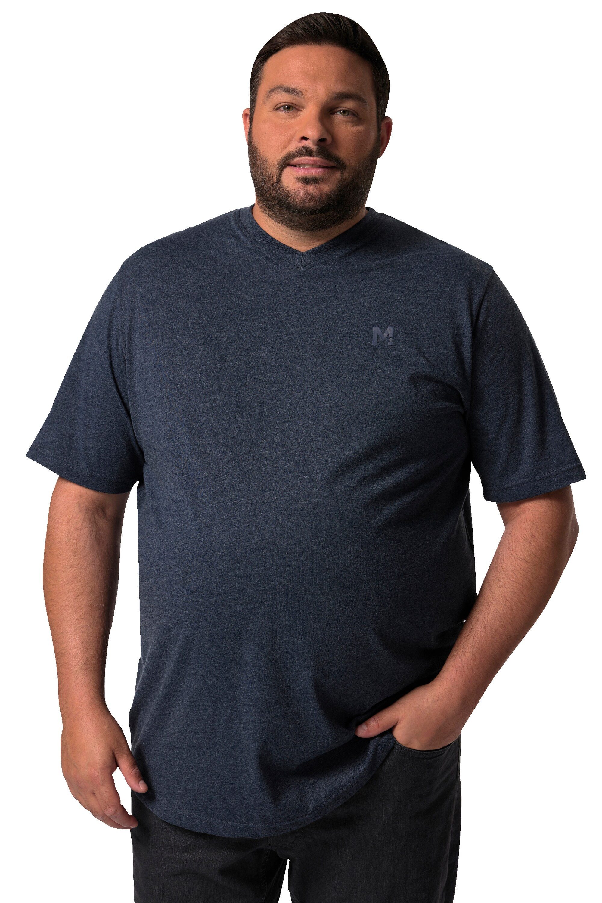 Men Plus T-Shirt Men+ T-Shirt Basic 2er-Pack Halbarm V-Ausschnitt günstig online kaufen