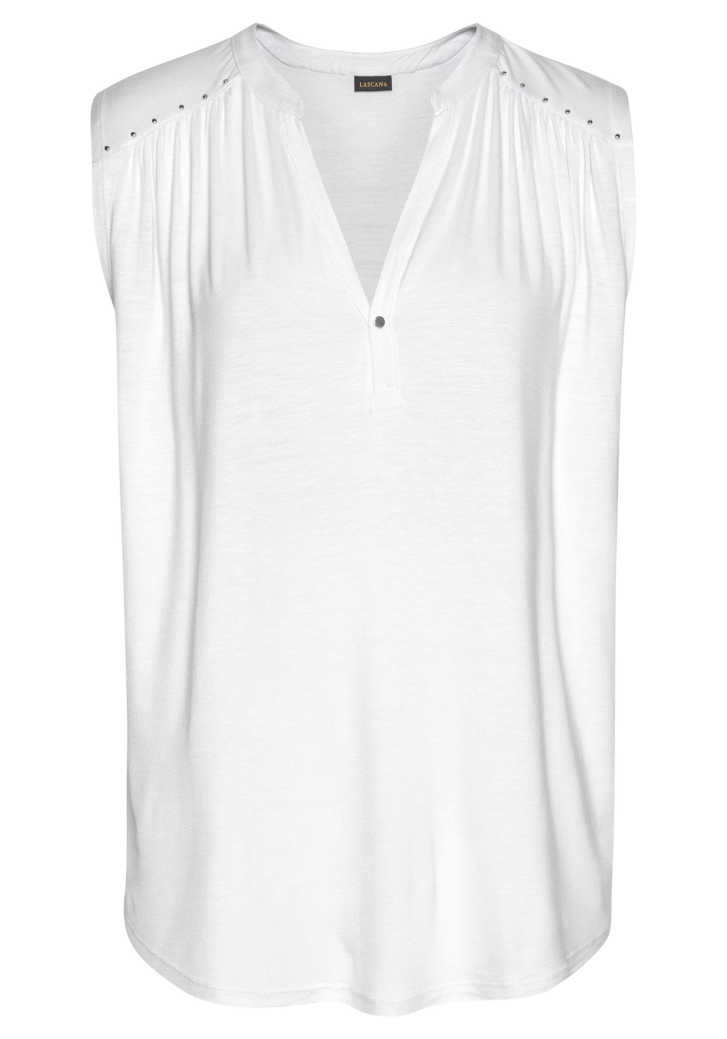 LASCANA Tanktop mit silberfarbenen Nietendetails, lockeres günstig online kaufen