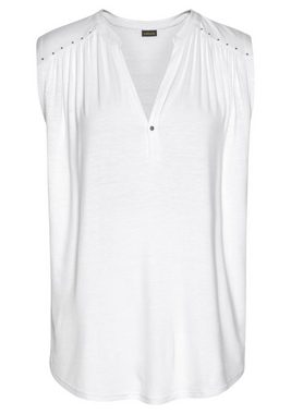 LASCANA Tanktop mit silberfarbenen Nietendetails, lockeres Blusentop