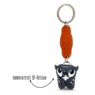 Monkimau Schlüsselanhänger Eulen Schlüsselanhänger Leder Tier Figur (Packung)