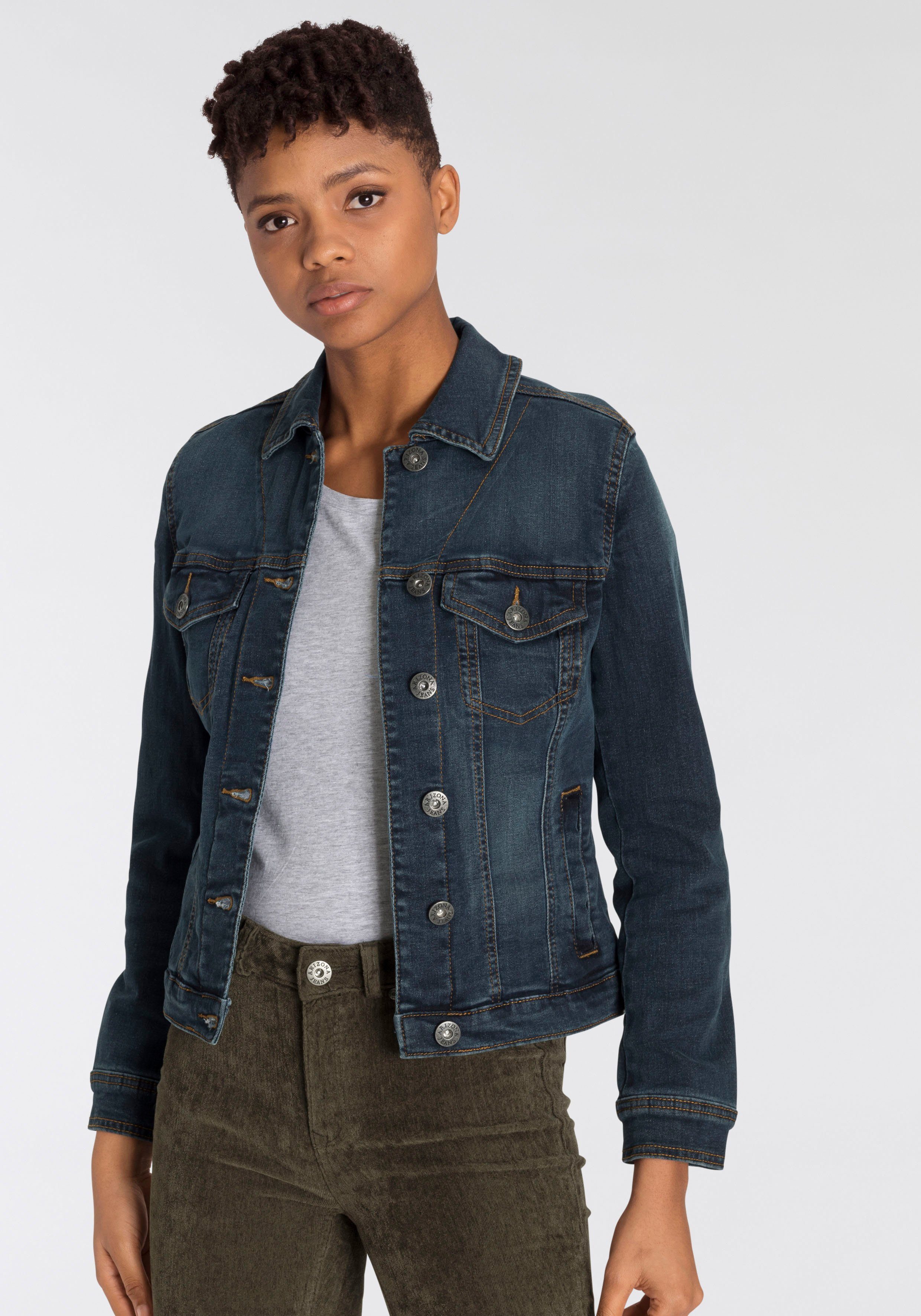 Denim Arizona Jeansjacke aus klassischem Stil im elastischem