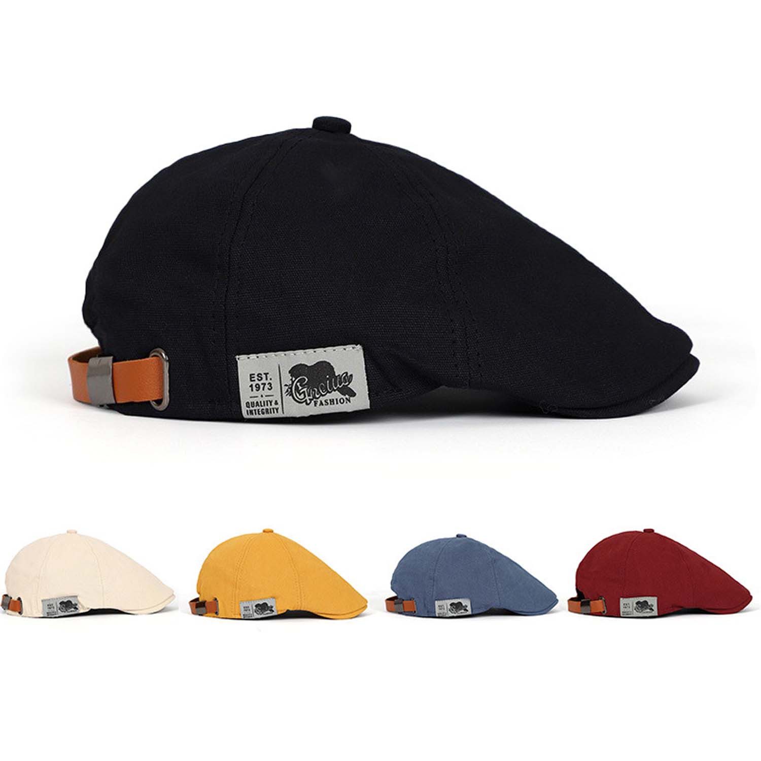 Oemmn Flat Cap Unisex Schiebermütze mit Shirm Feldmütze, Gatsby Cap