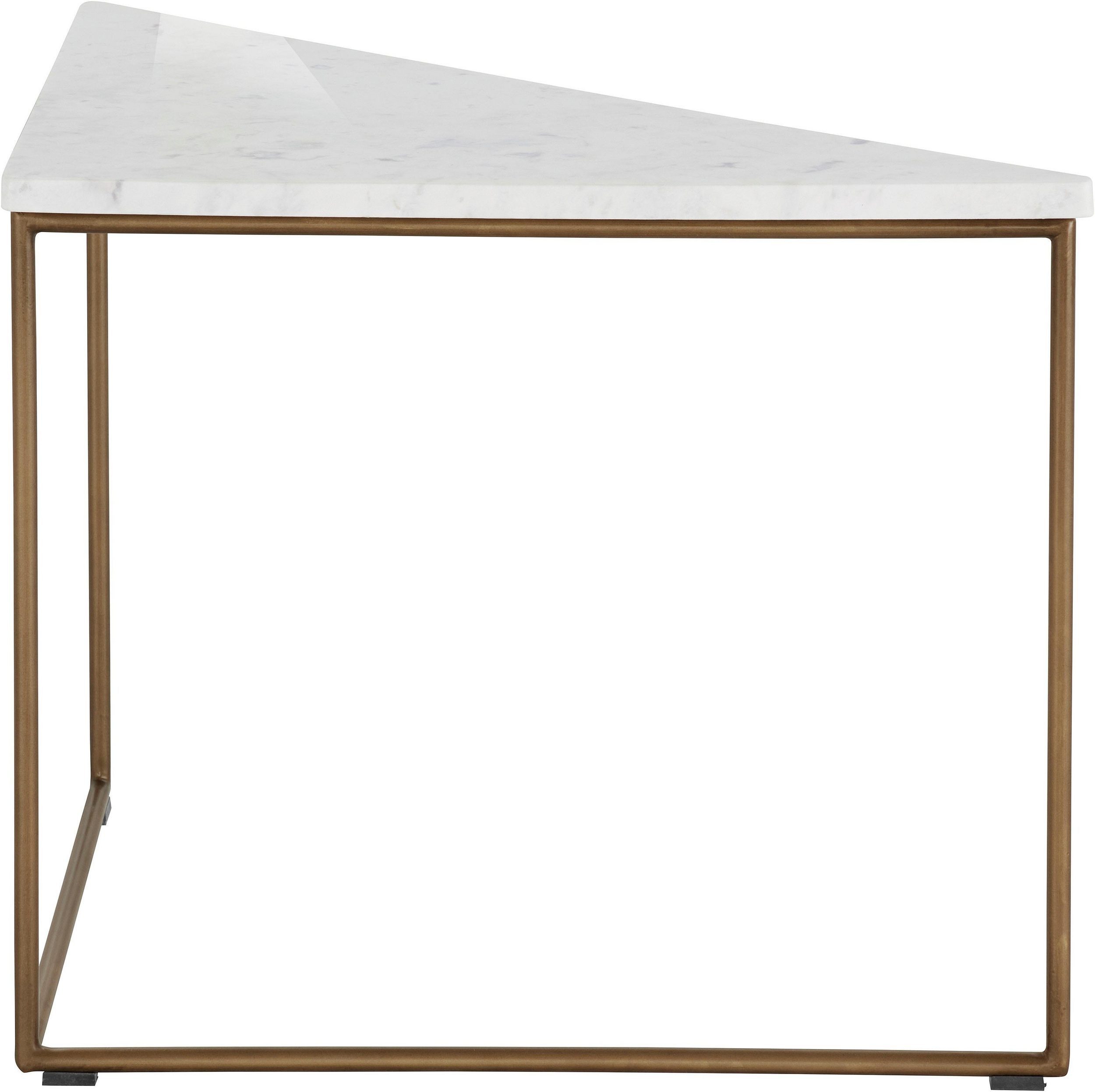 loft24 Couchtisch Stanley, Wohnzimmertisch, dreieckige Tischplatte, Gestell aus Metall