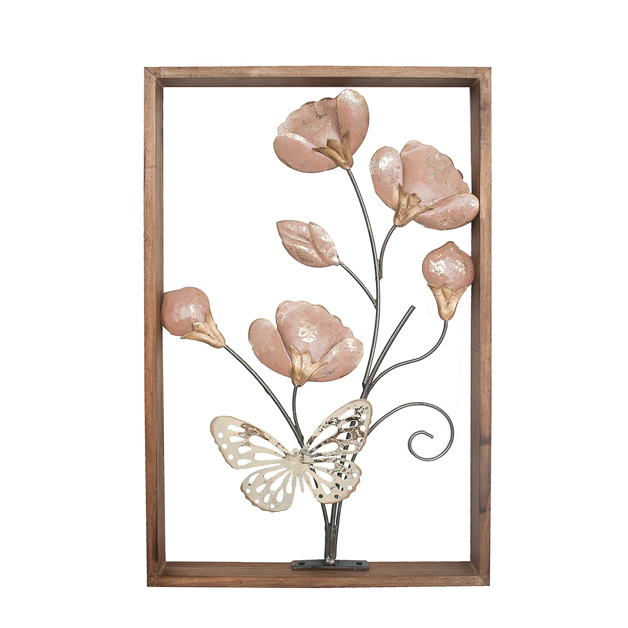 NTK-Collection Wanddekoobjekt Wanddeko Blume mit Schmetterling (1 St)