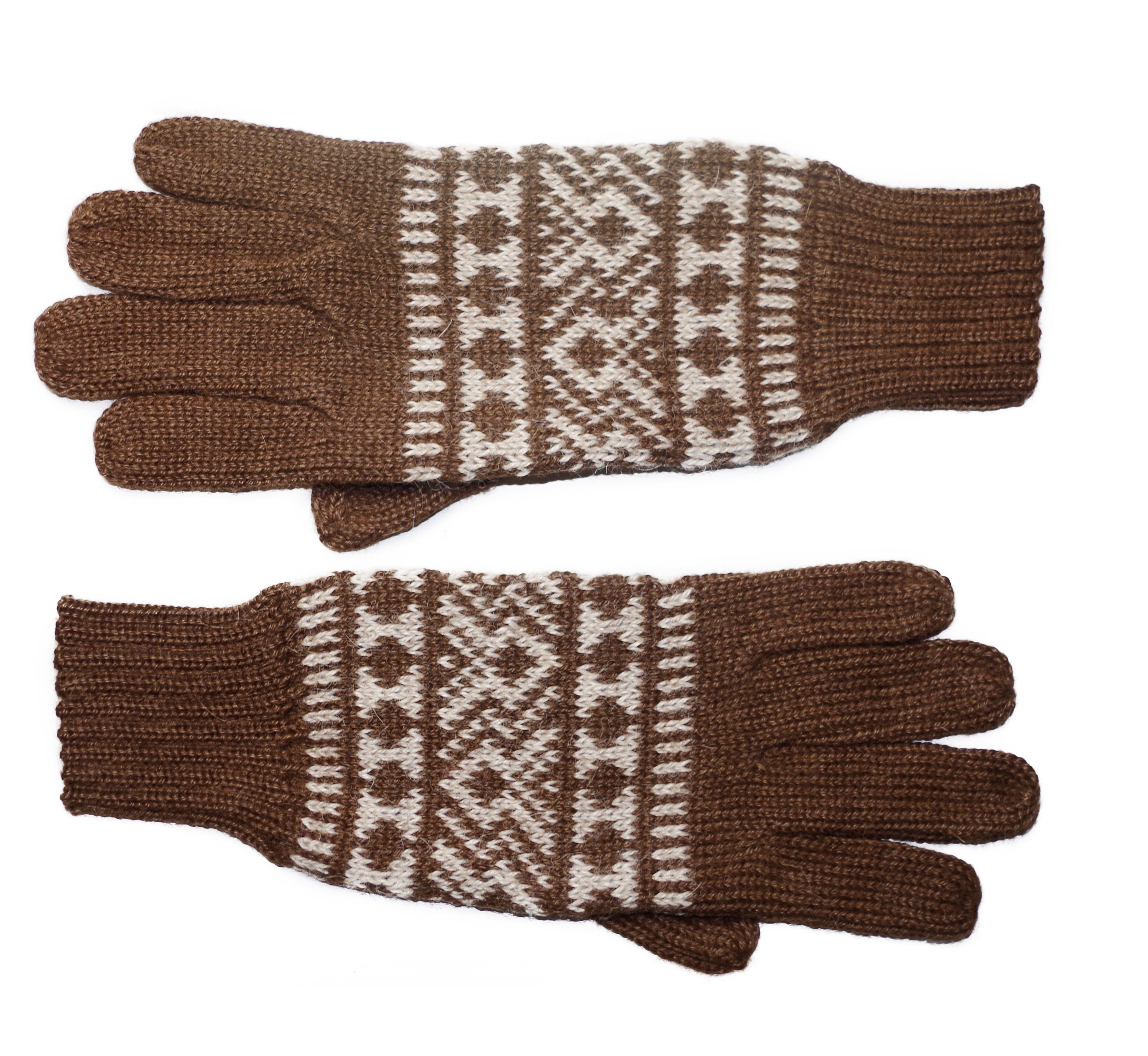 Posh Gear Alpakawolle Fingerhandschuhe Strickhandschuhe aus braun Guantofigura 100