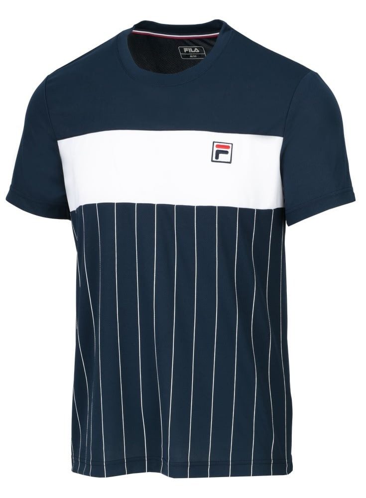 Fila T-Shirt Mauri Stripes peacoatblau/white Herren