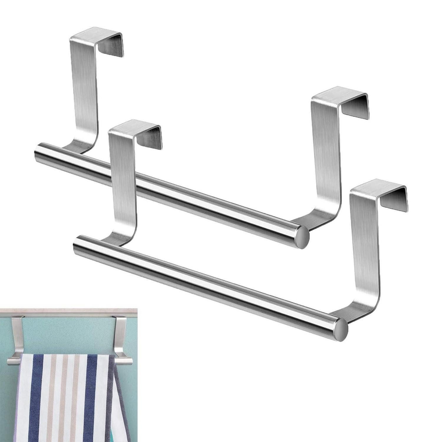 LuxusKollektion Spültuchhalter Türhandtuchhalter 2er-Set silber
