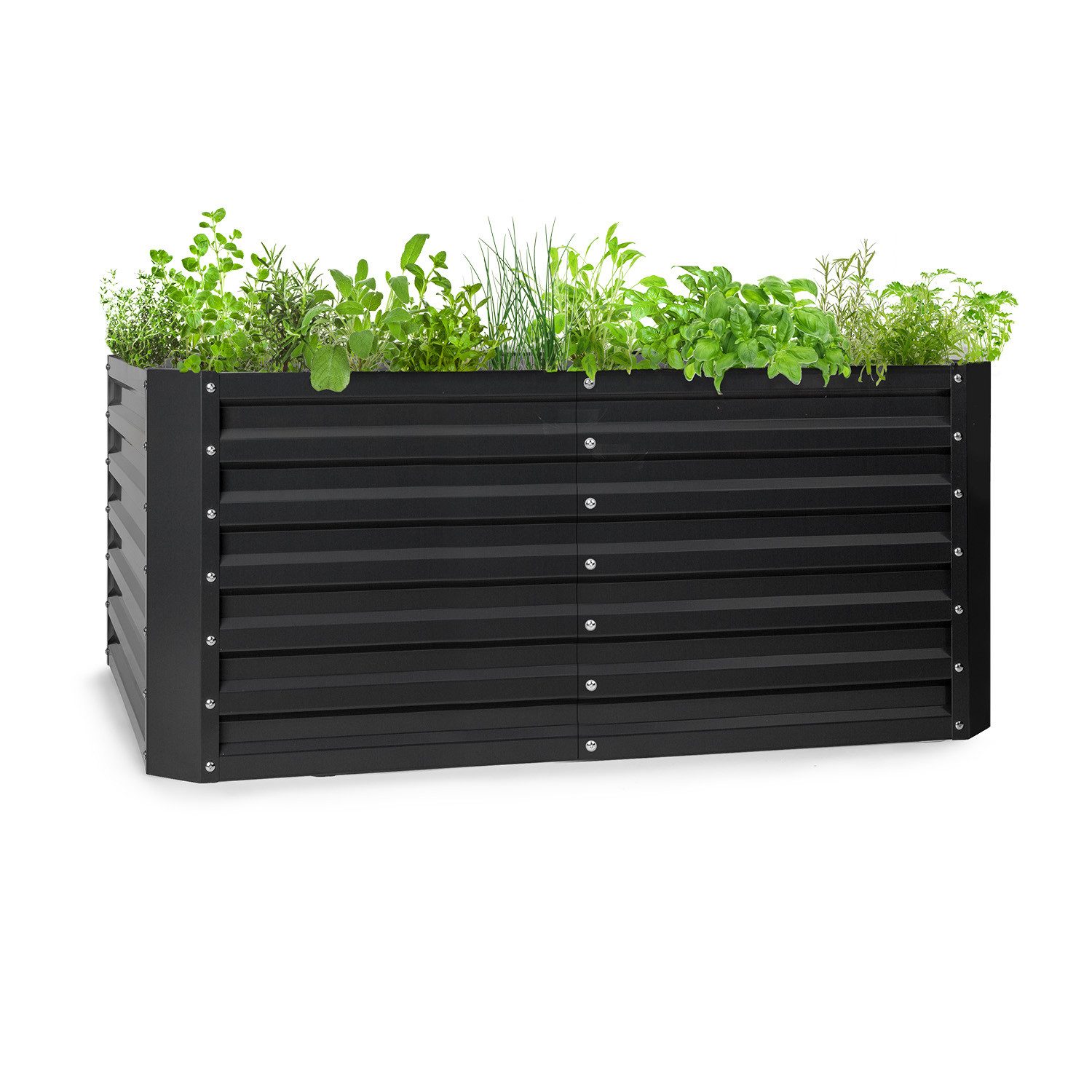 blumfeldt Hochbeet High Grow Straight, Hochbeet Metall Balkon Pflanzkasten Pflanzkübel Blumenkasten