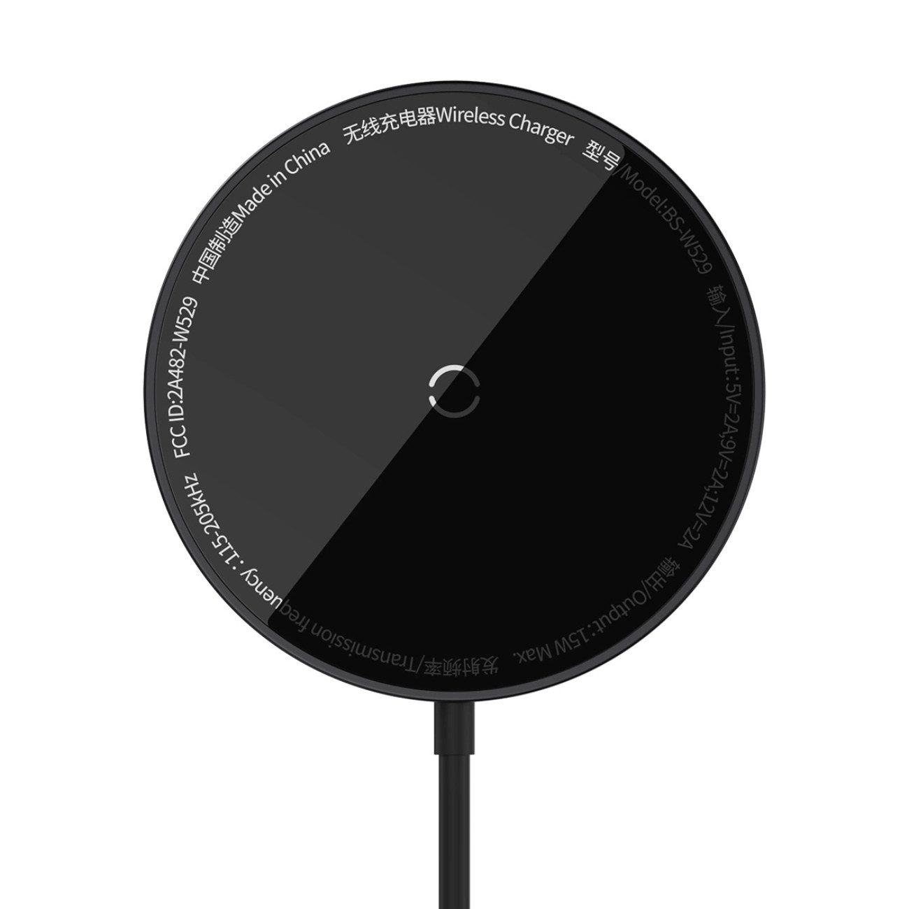 Baseus Simple Mini3 Wireless Charger (2000 mA, 1x Ladegerät, 1x USB-C-Kabel, 15 W kabelloses Laden mit MagSafe-Unterstützung)