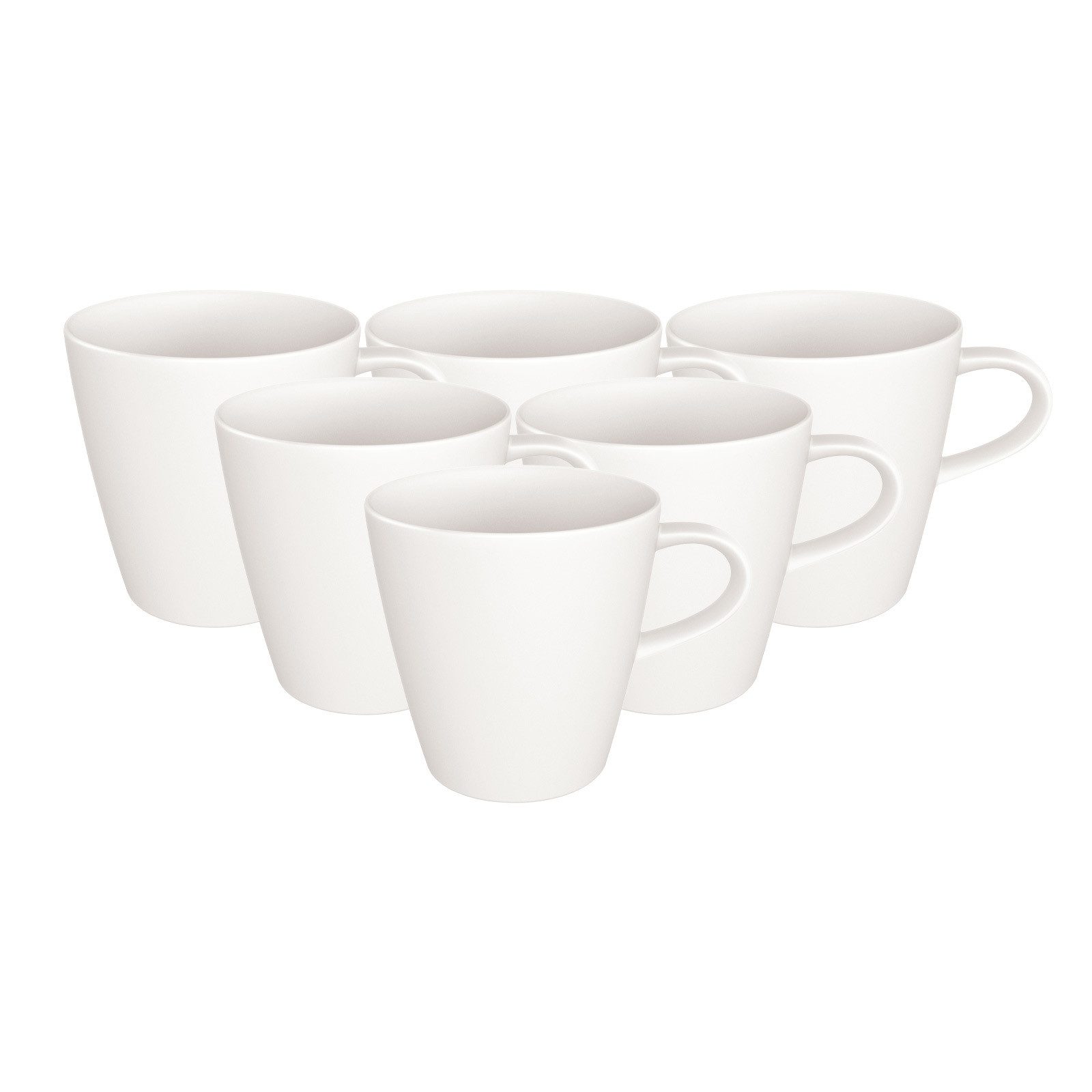 Villeroy & Boch Becher Manufacture Rock Blanc Kaffeebecher 290 ml 6er Set, 6-tlg., Porzellan