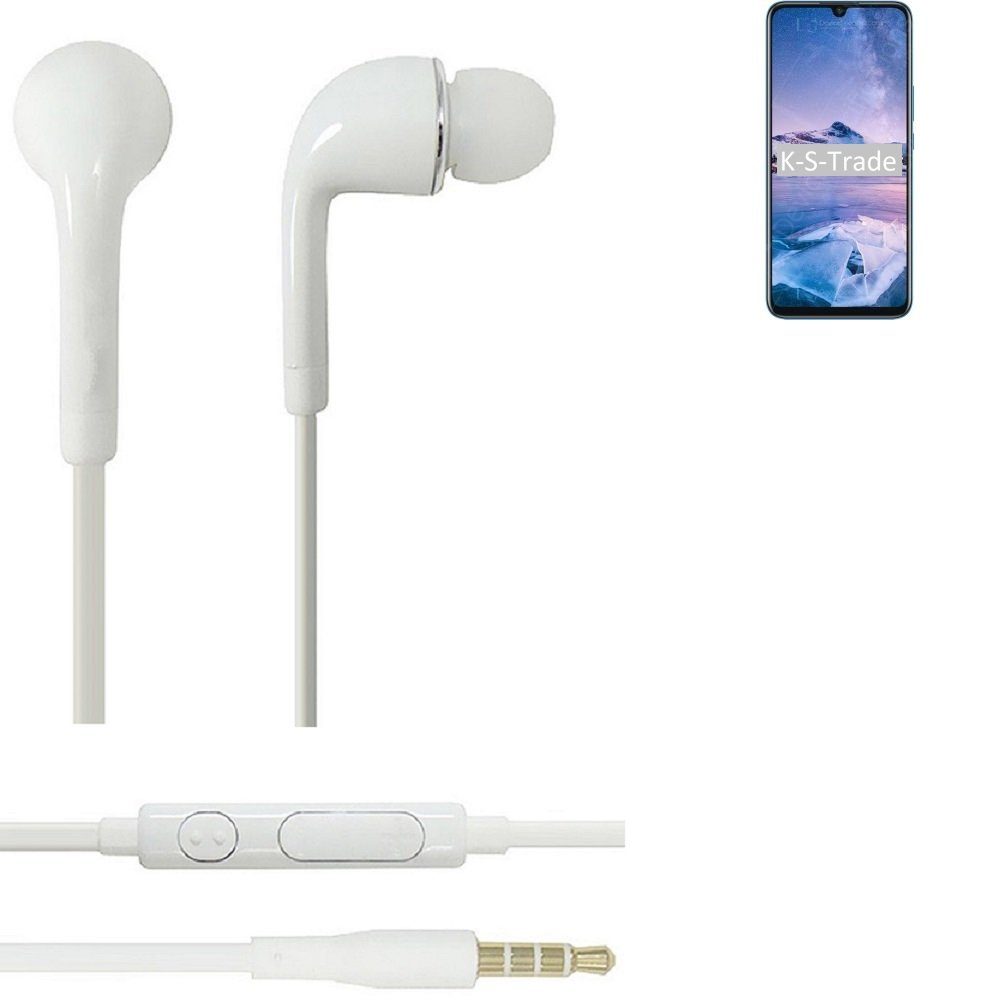 K-S-Trade für HiSense F50+ weiß (Kopfhörer 3,5mm) Lautstärkeregler u In-Ear-Kopfhörer Mikrofon Headset mit