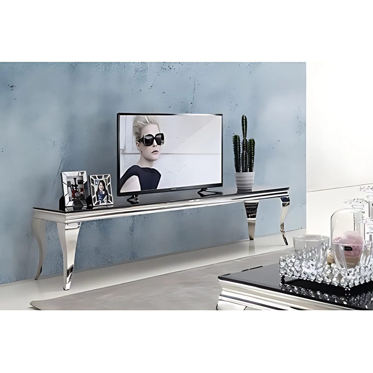 alesvelt TV-Bank Milano Tischplatte aus Glas 180 cm günstig online kaufen