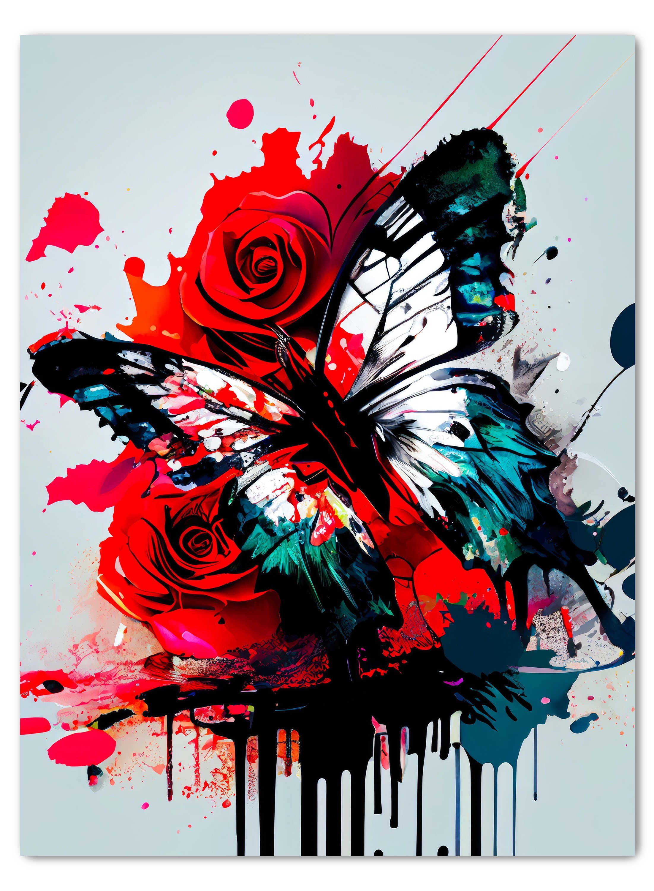 wandmotiv24 Leinwandbild Digital Art, Schmetterling, Hochformat, Digital  Art (1 St), Wandbild, Wanddeko, Leinwandbilder in versch. Größen