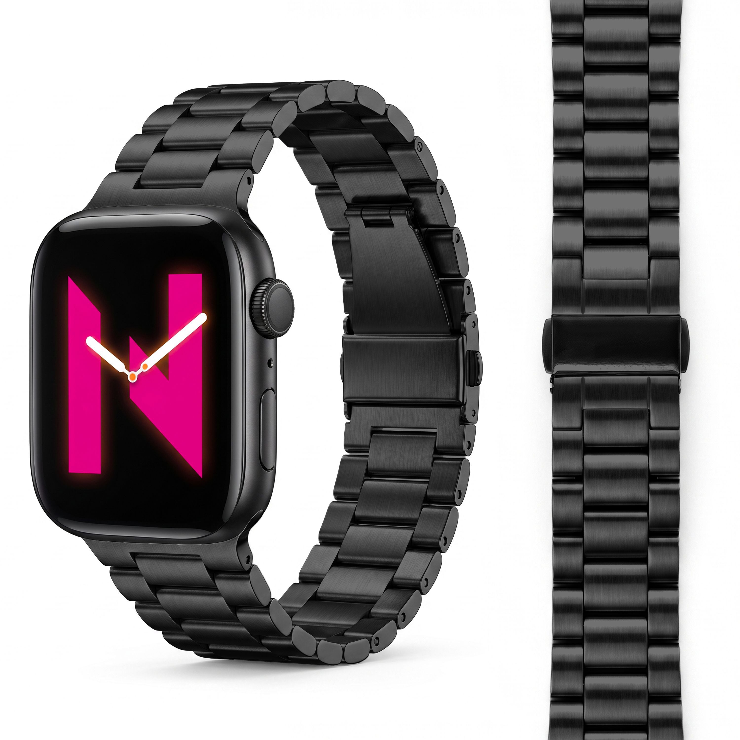 Nalia Smartwatch-Armband Apple Watch 38mm/40/41/42(Serie 10/11), Edelstahl Ersatzband / für Business & Freizeit / Rostfrei & Kratzfest
