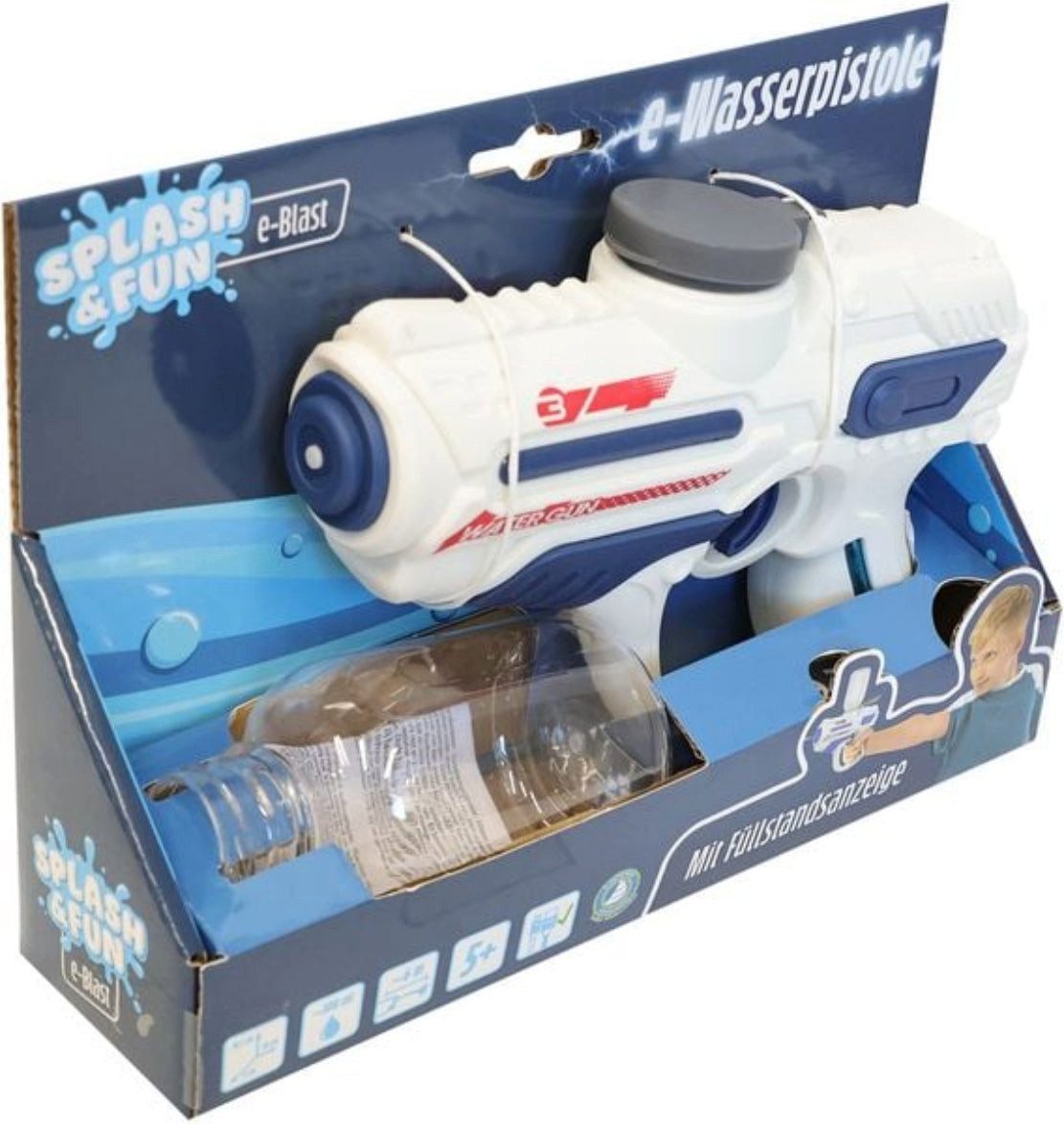 Vedes Spiel Splash & Fun Wasserpistole elektrisch 18 cm ab 5 Jahren