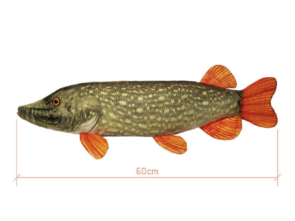 Delphin.sk Angelschirm Plüschtier Karpfen oder Hecht 60cm - Kuschel - Deko - Kissen - Angeln