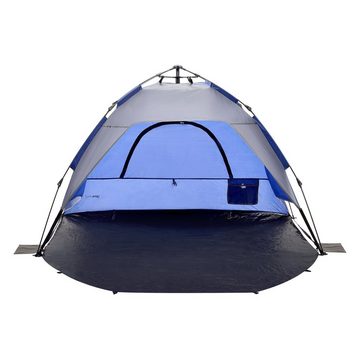 pro.tec Strandmuschel, Personen: 2, »Mullsjö« Pop Up Strandzelt 215x135x140cm Polyester Blau