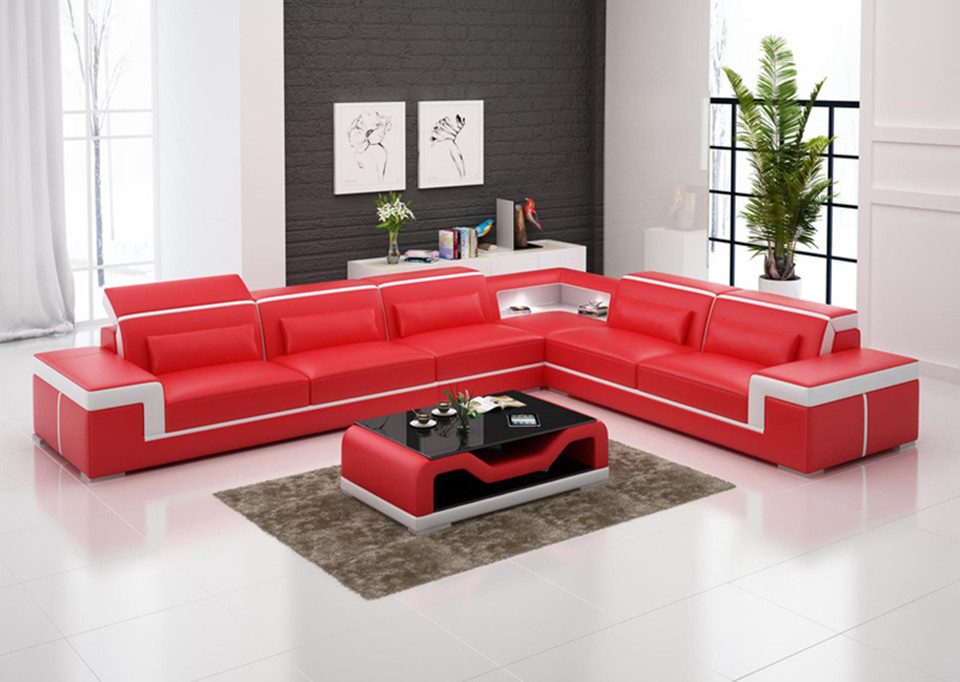 Xlmoebel Ecksofa Luxuriöses Ledersofa in L-Form mit modernem Design für Wohnzimmer, Hergestellt in Europa