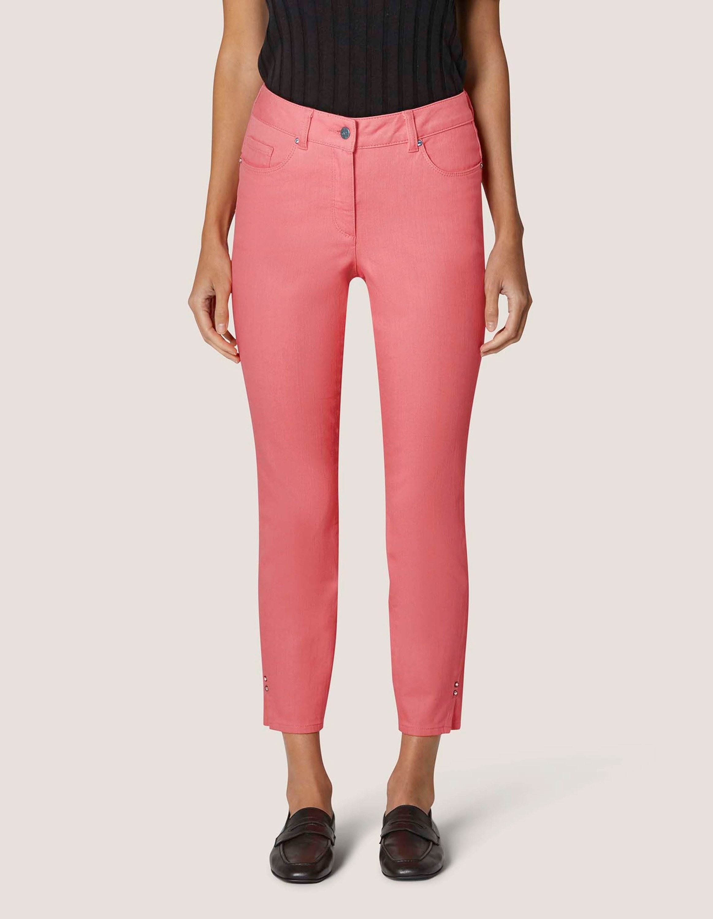 Gerade Jeans Schlanke 7/8-Jeans mit Strass-Dekoration