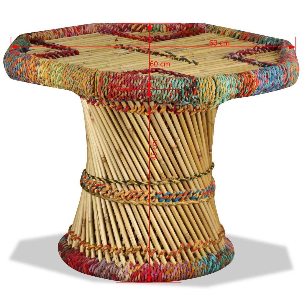 Chindi-Details Mehrfarbig Couchtisch furnicato mit Bambus