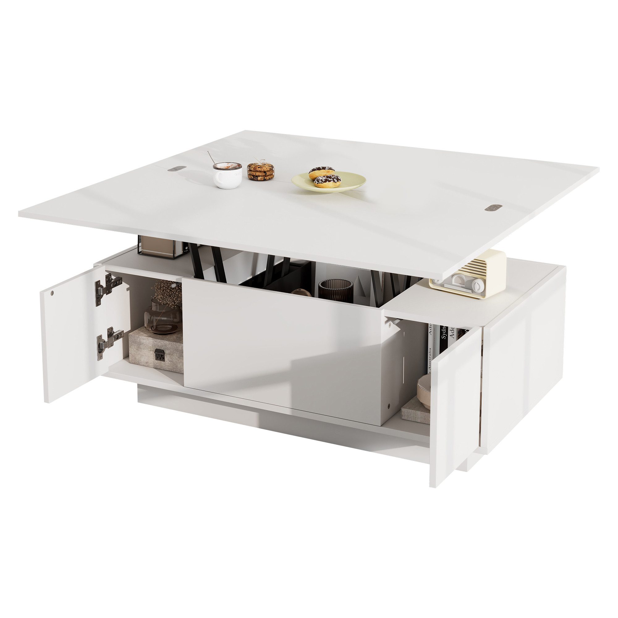 ANYSUN Couchtisch Moderner mit Doppel-Hebemechanismus (Spar-Set, 1 Tisch), erstecktem Stauraum – Belastbar bis 50 kg