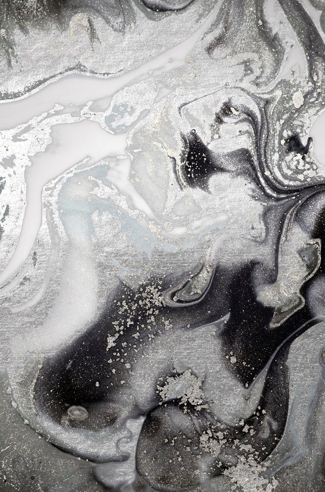 Marmor-Optik queence Abstrakte in Acrylglasbild Kunst, silberfarben
